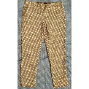 Banana Republic Hampton Fit Pants Beige Geometric Pattern Size 2
